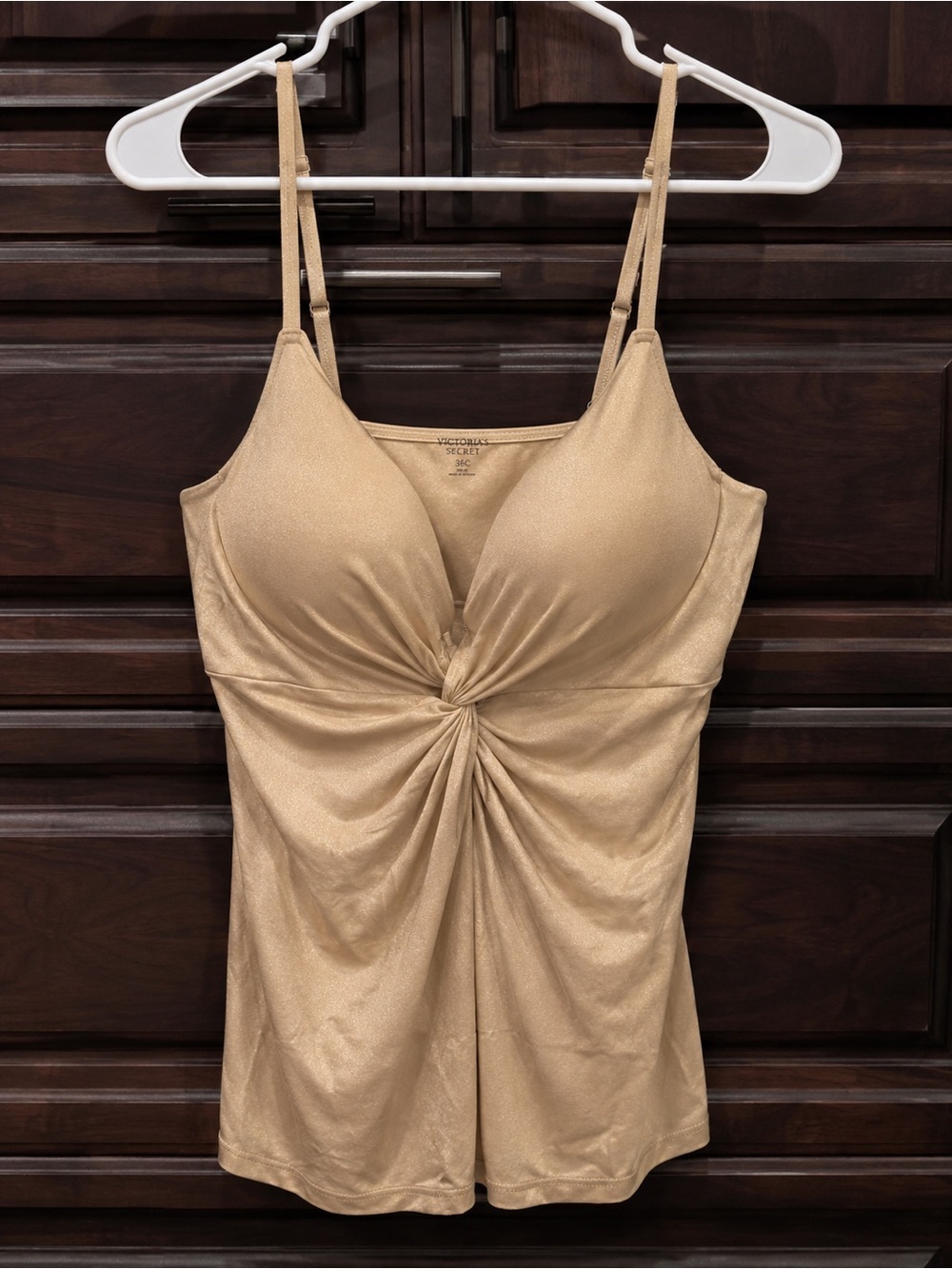 Victoria's Secret Shimmery Gold Twist-Front Cami size 36C